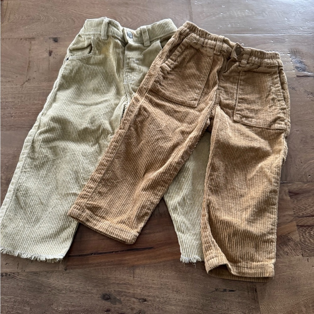 Zara bundle Tan Cream Casual Corduroy Bottoms size 9-12 M